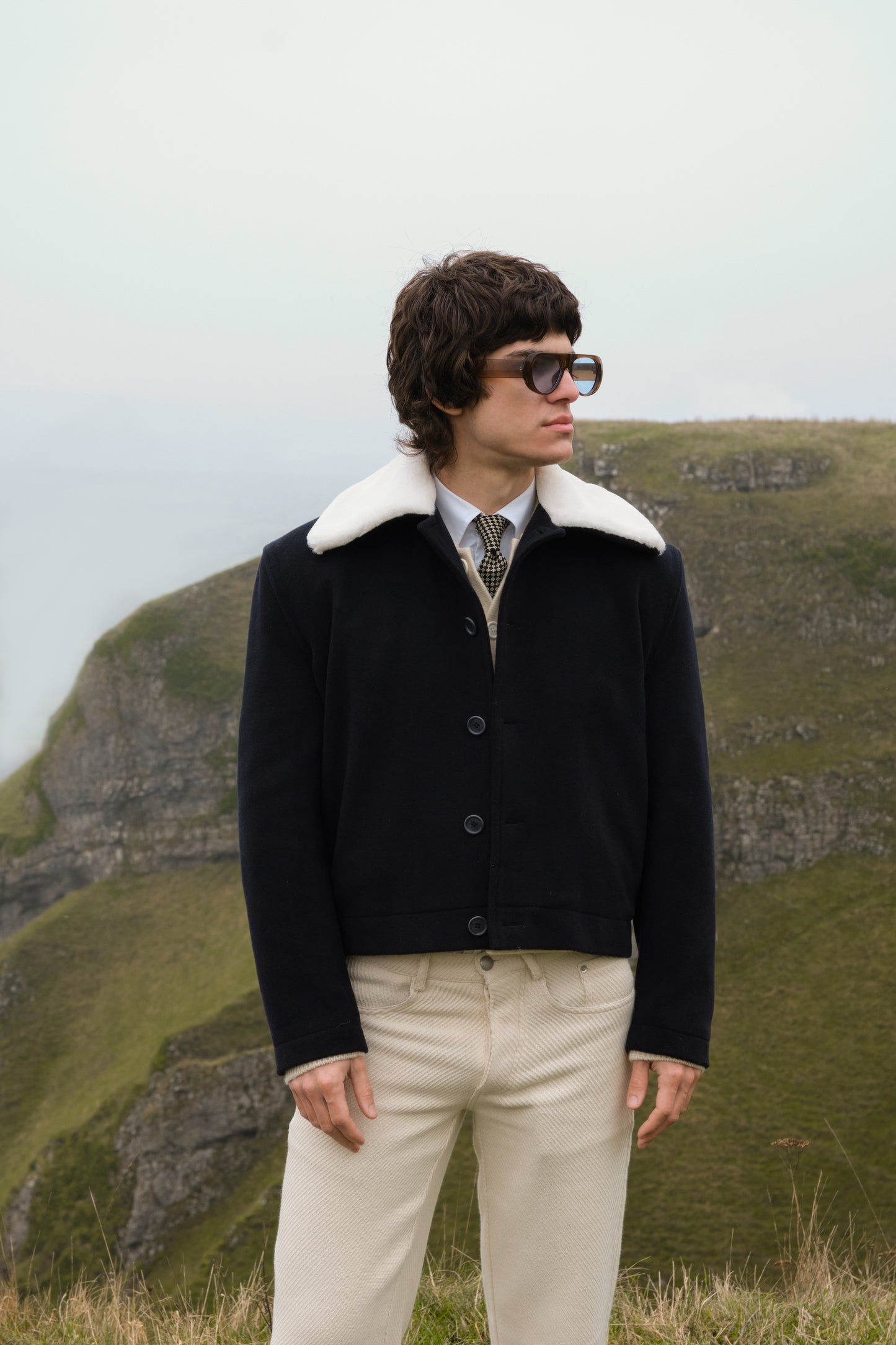 fur collar wool jacket