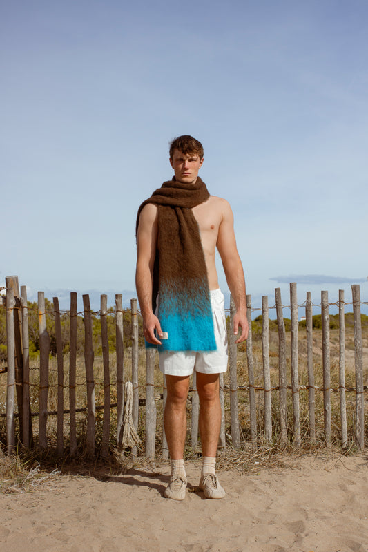 Blue mohair scarf
